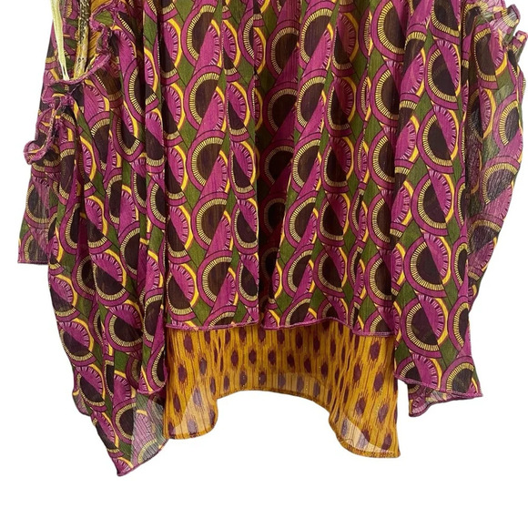 NWT Zara Printed Chiffon Open Back Halter Top in Pink/Orange Size L - Picture 12 of 17